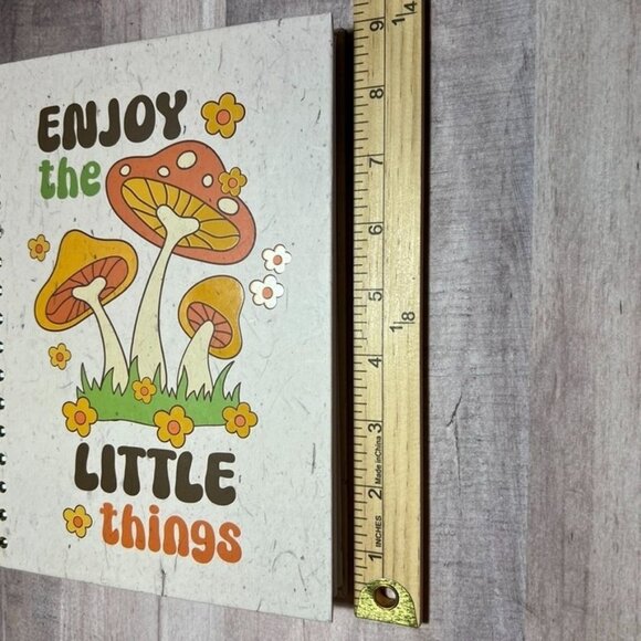 Mushroom-Themed Spiral Notebook 6.3" x 8.6" Enjoy The Little Things 150 Lined Pa - Picture 6 of 6